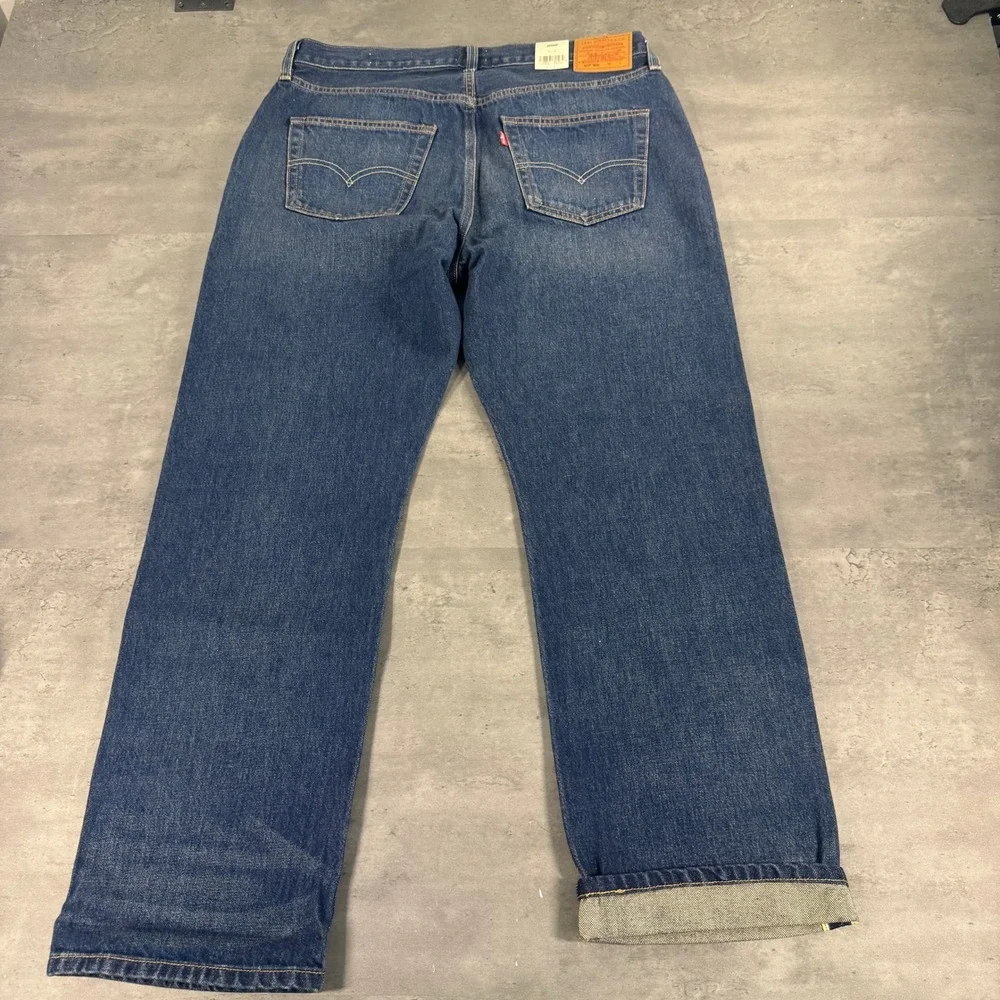 Levi's Jeans 32x30 501 90s Blue Selvedge Denim Straight Leg Dark Wash Big E $138
